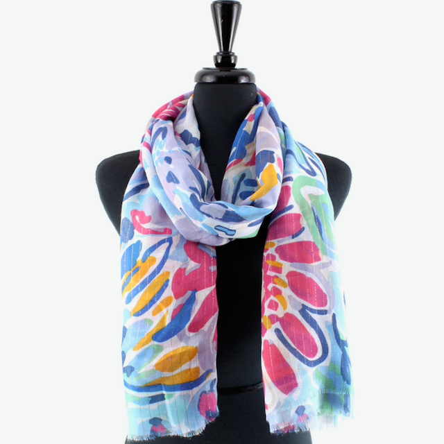 Torrid Lightweight Scarf w/Gold Metallic: 01 Blue