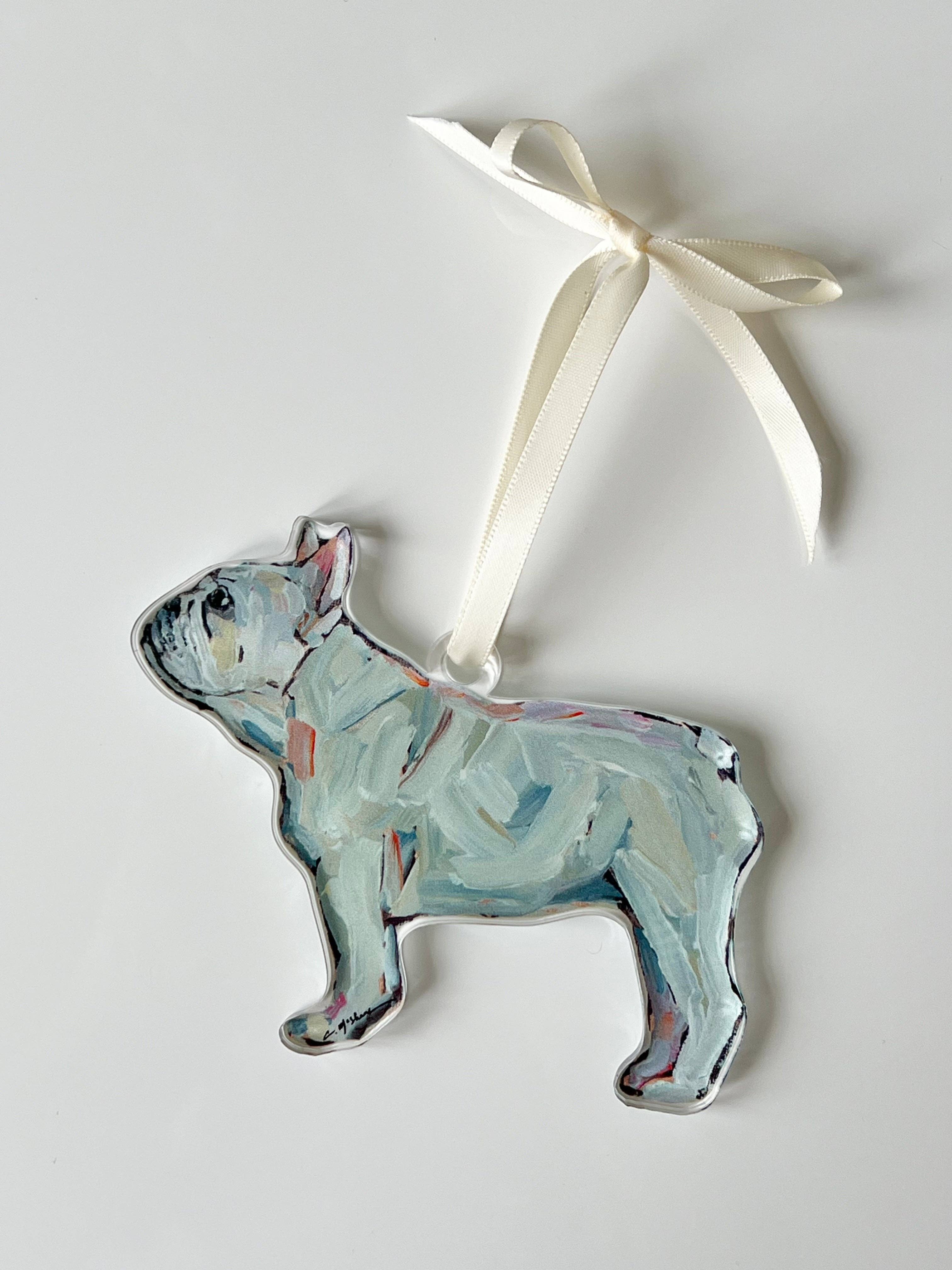 Frenchie White Ornament