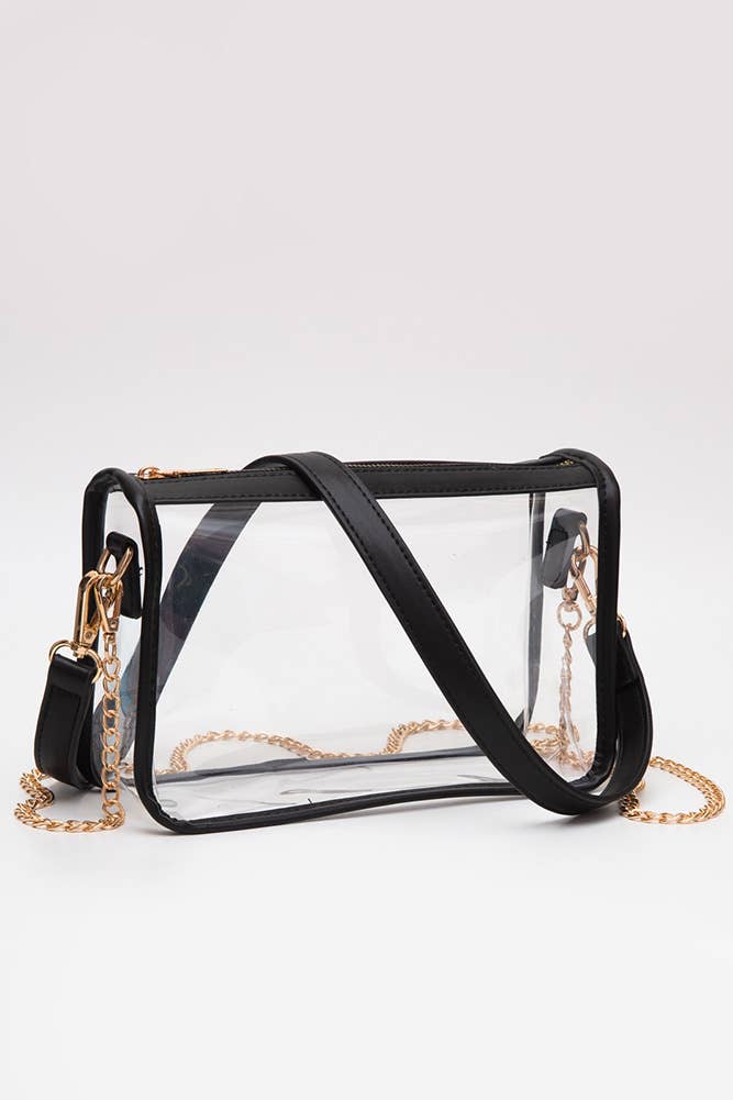 Clear Rectangle Stadium Concert Crossbody Bag: Royal Blue