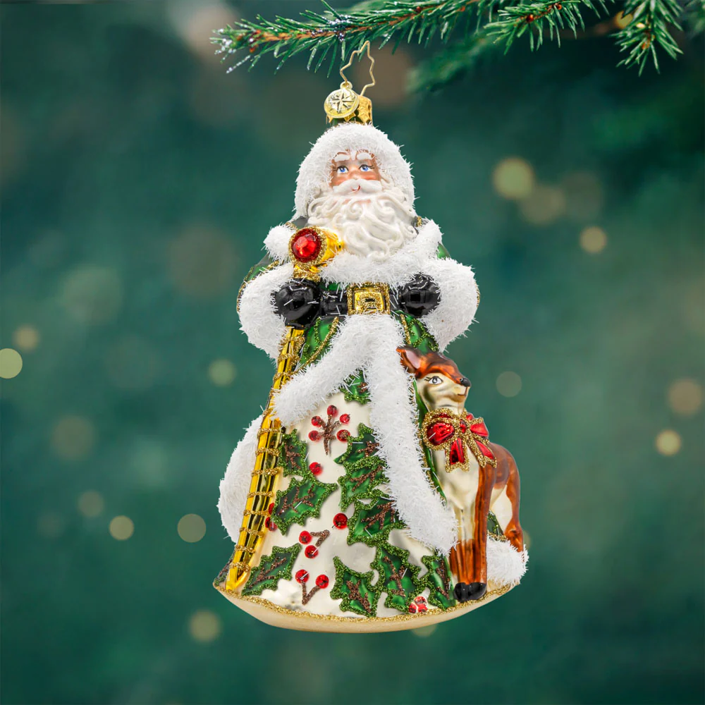 DEERLY BELOVED SANTA ORNAMENT