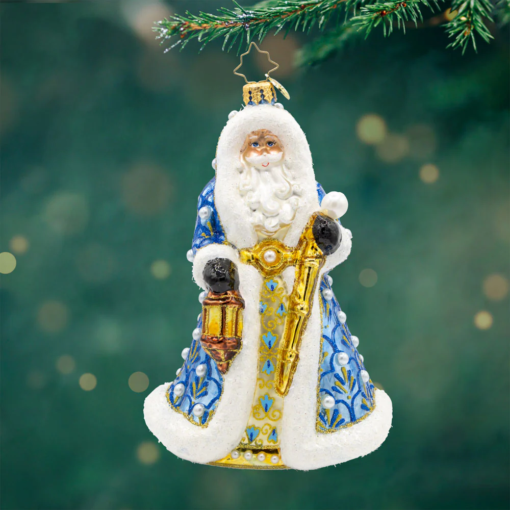 GILDED GRANDEUR SANTA ORNAMENT