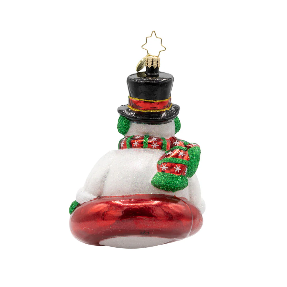 SNOWY SLIDER SNOWMAN ORNAMENT