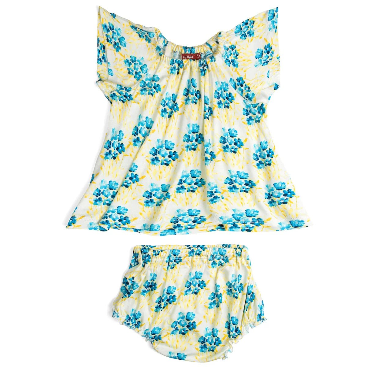 Sky Floral Bamboo Dress & Bloomer Baby Set 6-12 mo