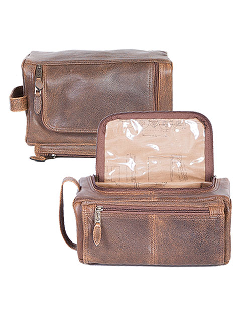 Leather Shave Kit Bag