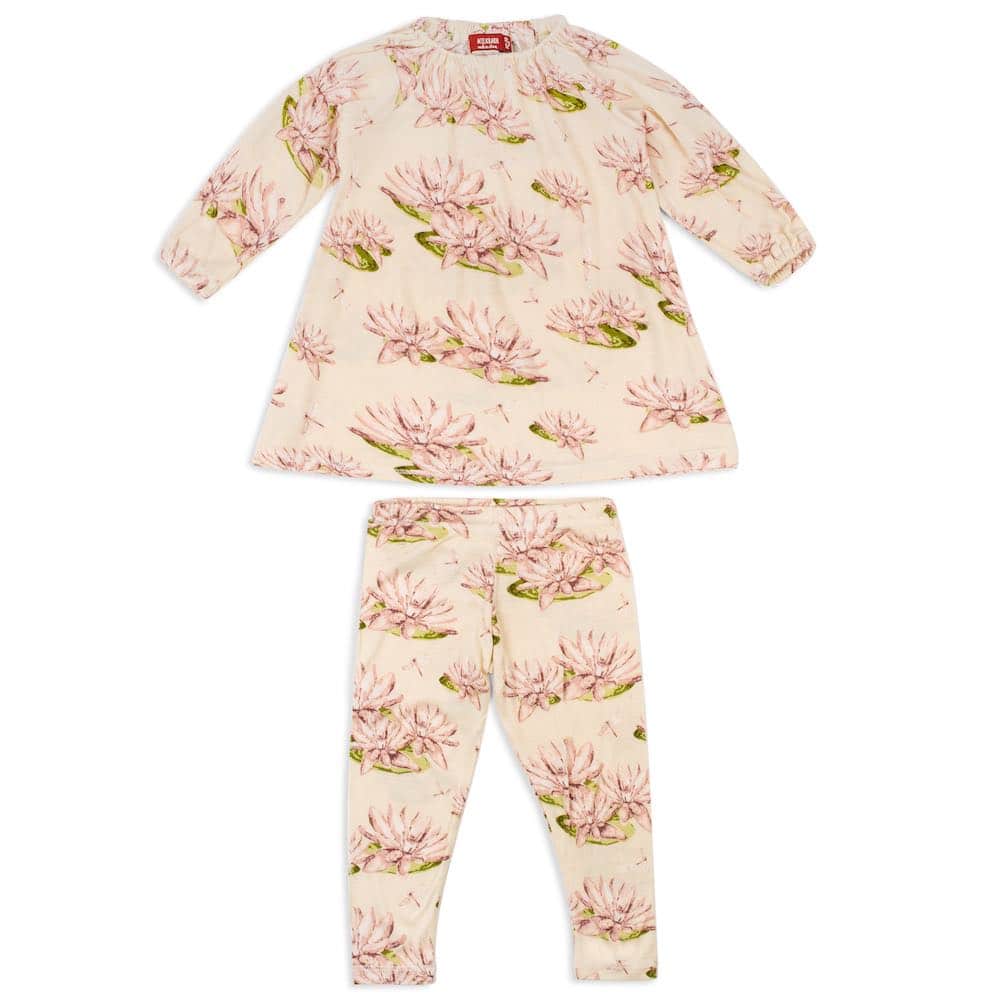 Water Lily Bamboo Dress & Legging Baby Set 6-12 mo