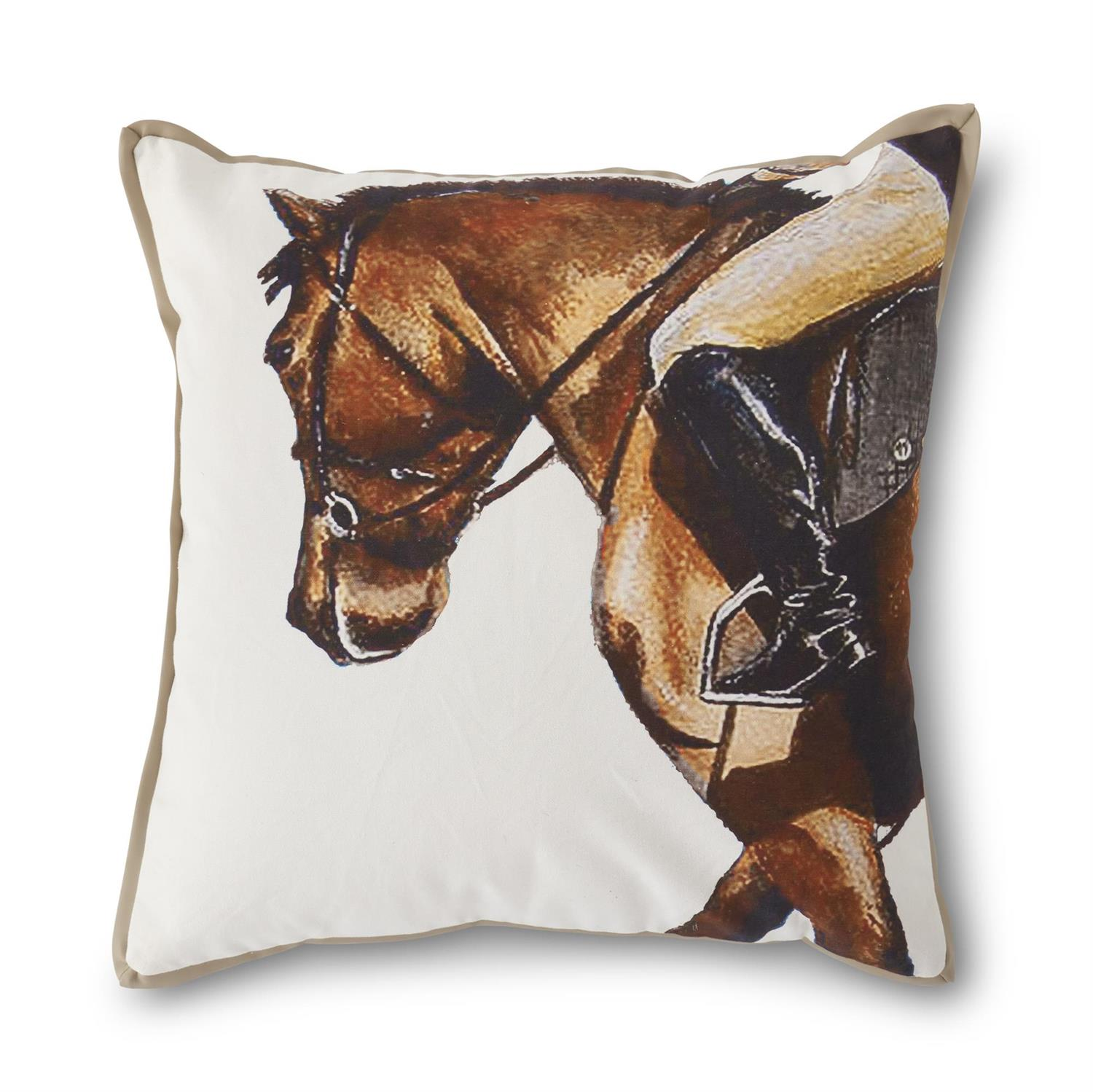 HORSE & RIDER PILLOW 20 INCH SQUARE CANVAS
