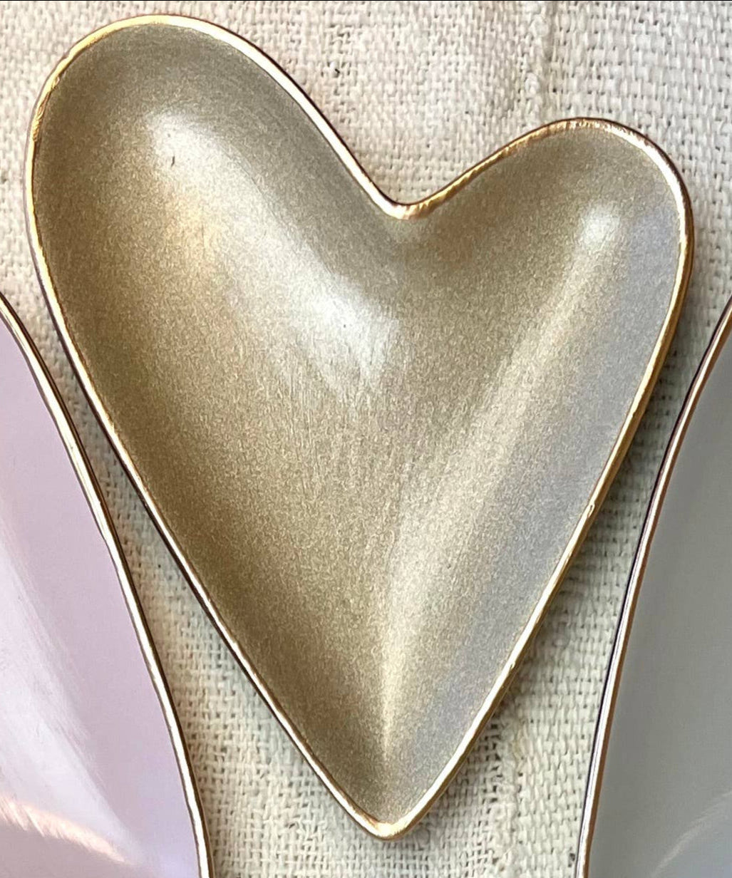 Ceramic Heart Dish: Champagne Gold