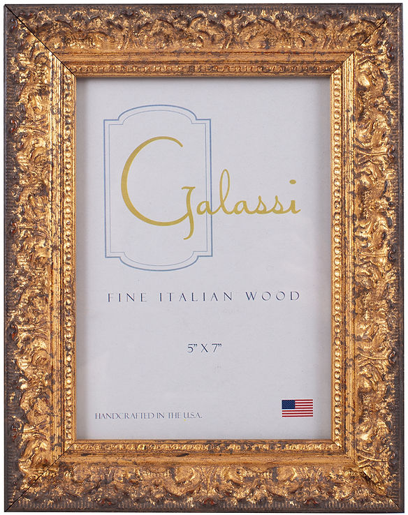 Antoinette Distressed Gold Wood Frame  5 x 7