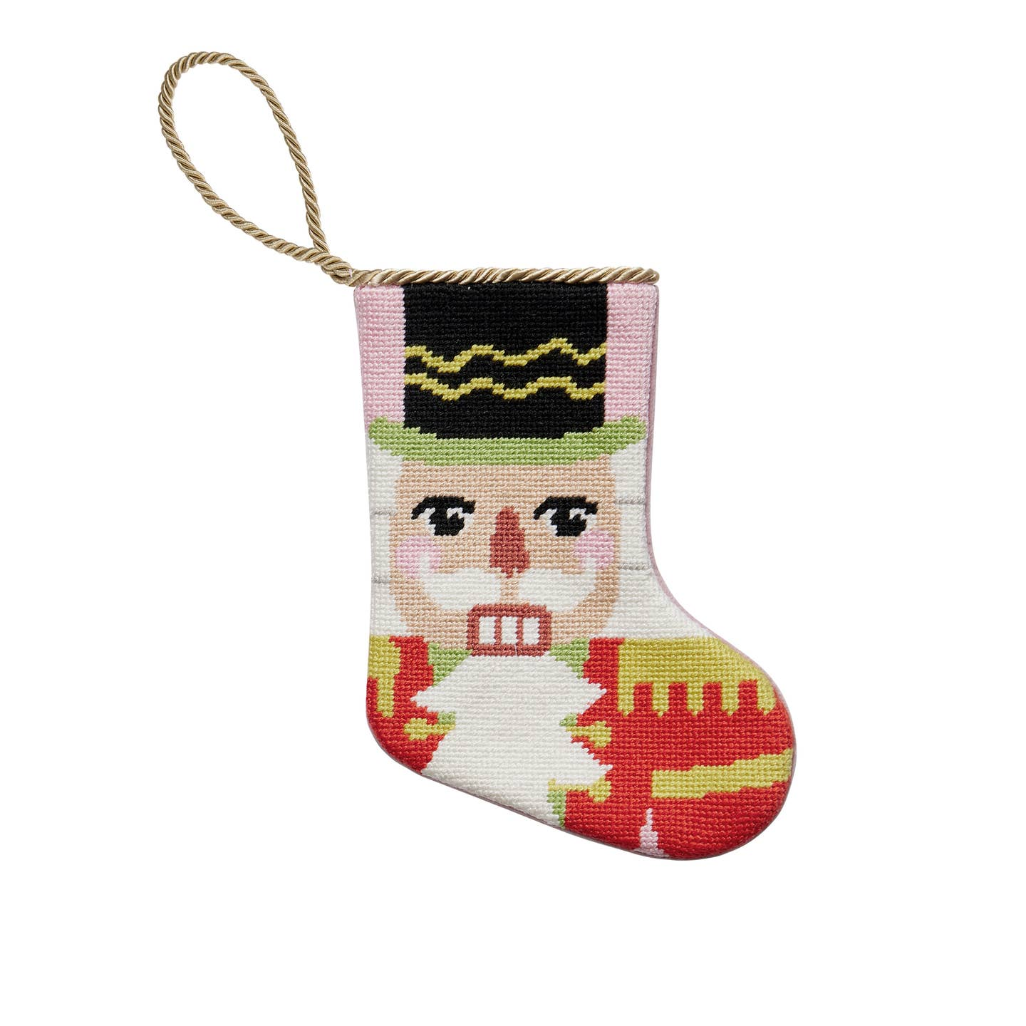Nutcracker Needlepoint Mini Stocking