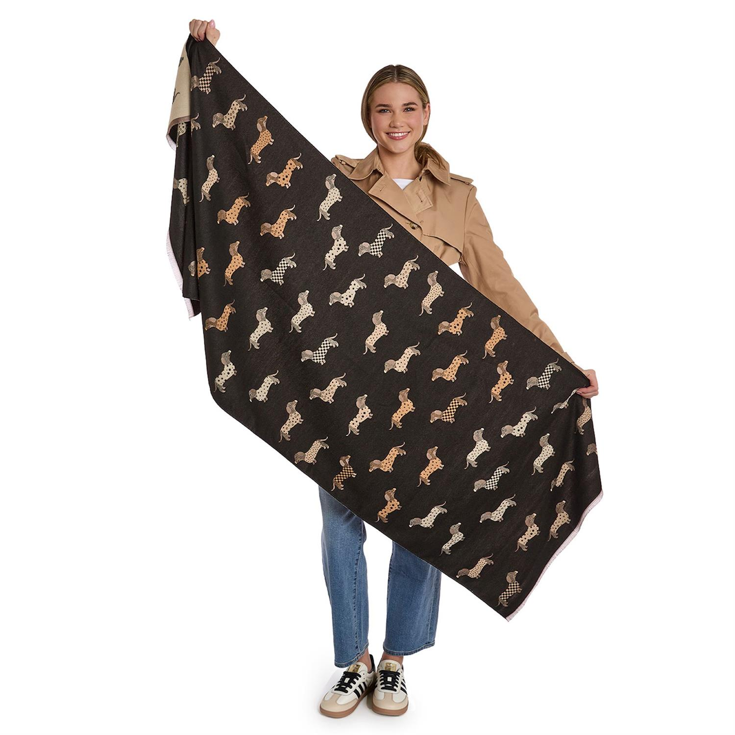 Good Dog Energy Reversible Scarf with Dog Print