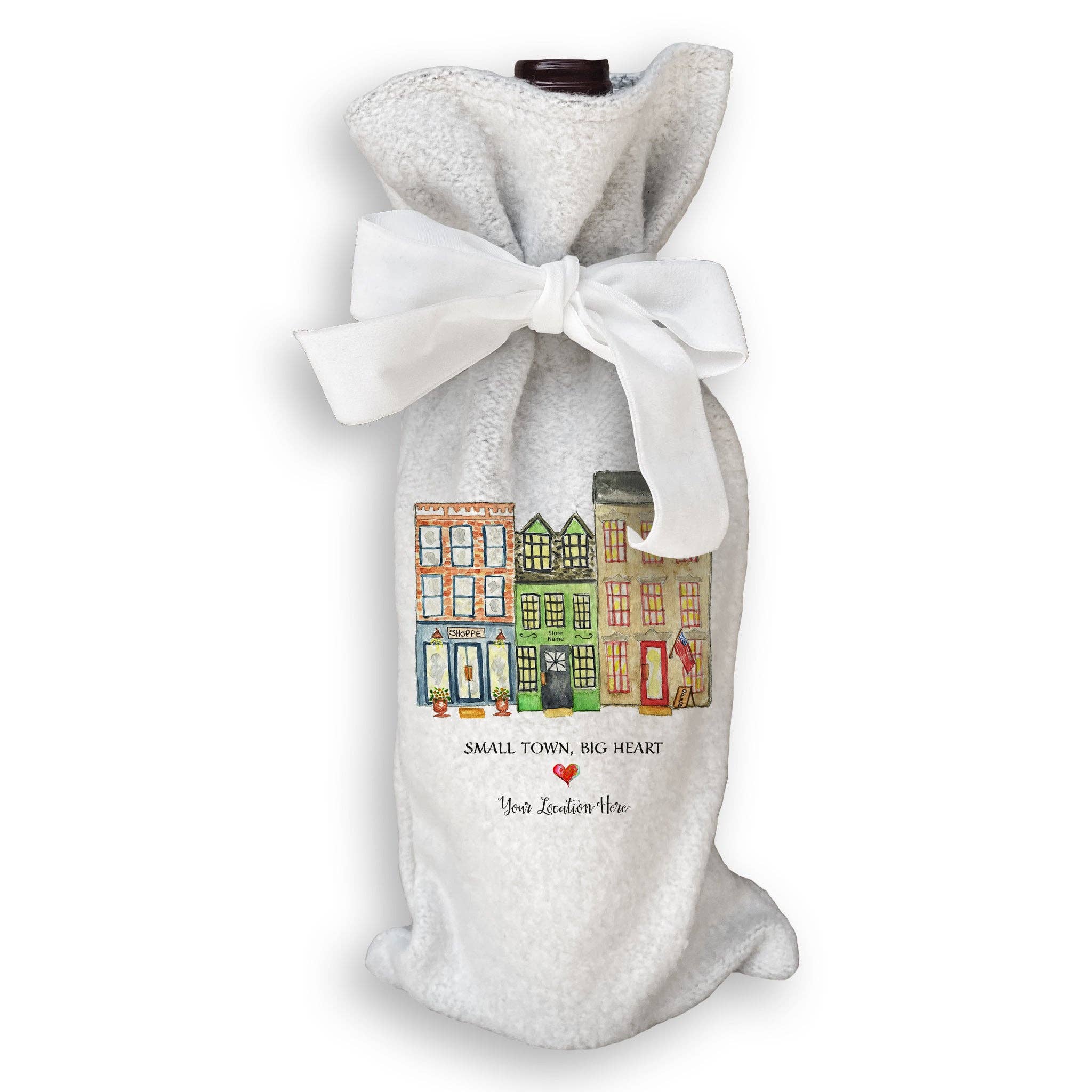 Small Town Big Heart with Location: Dishtowel / -