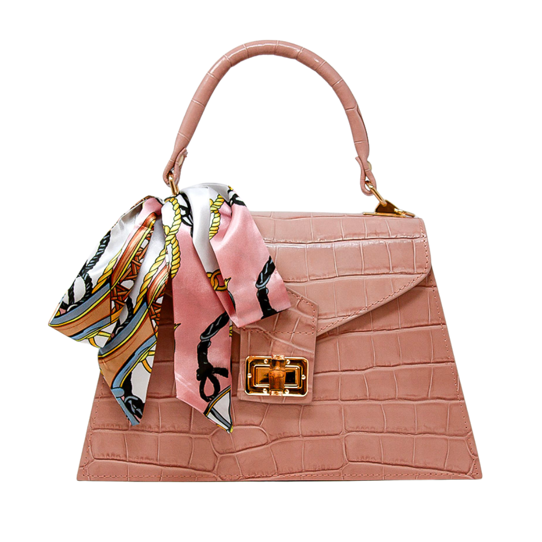 GF1924 GENUINE ITALIAN LEATHER TOP HANDLE AND CROSSBODY BAG: BLACK