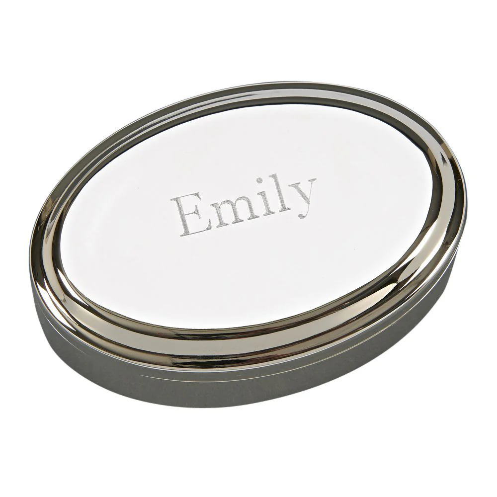 Polished Silver Oval Box