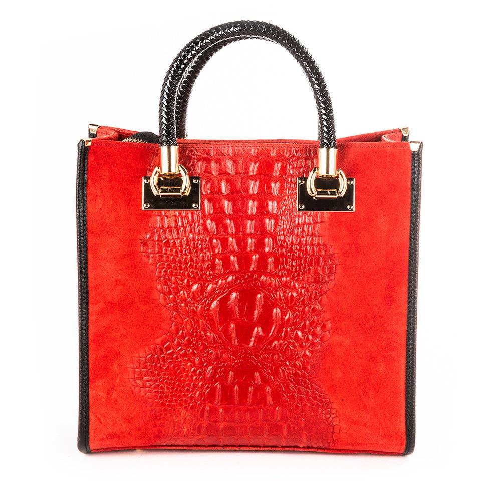 GF13221 GENUINE ITALIAN LEATHER PORTFOLIO BAG: MUSTARD