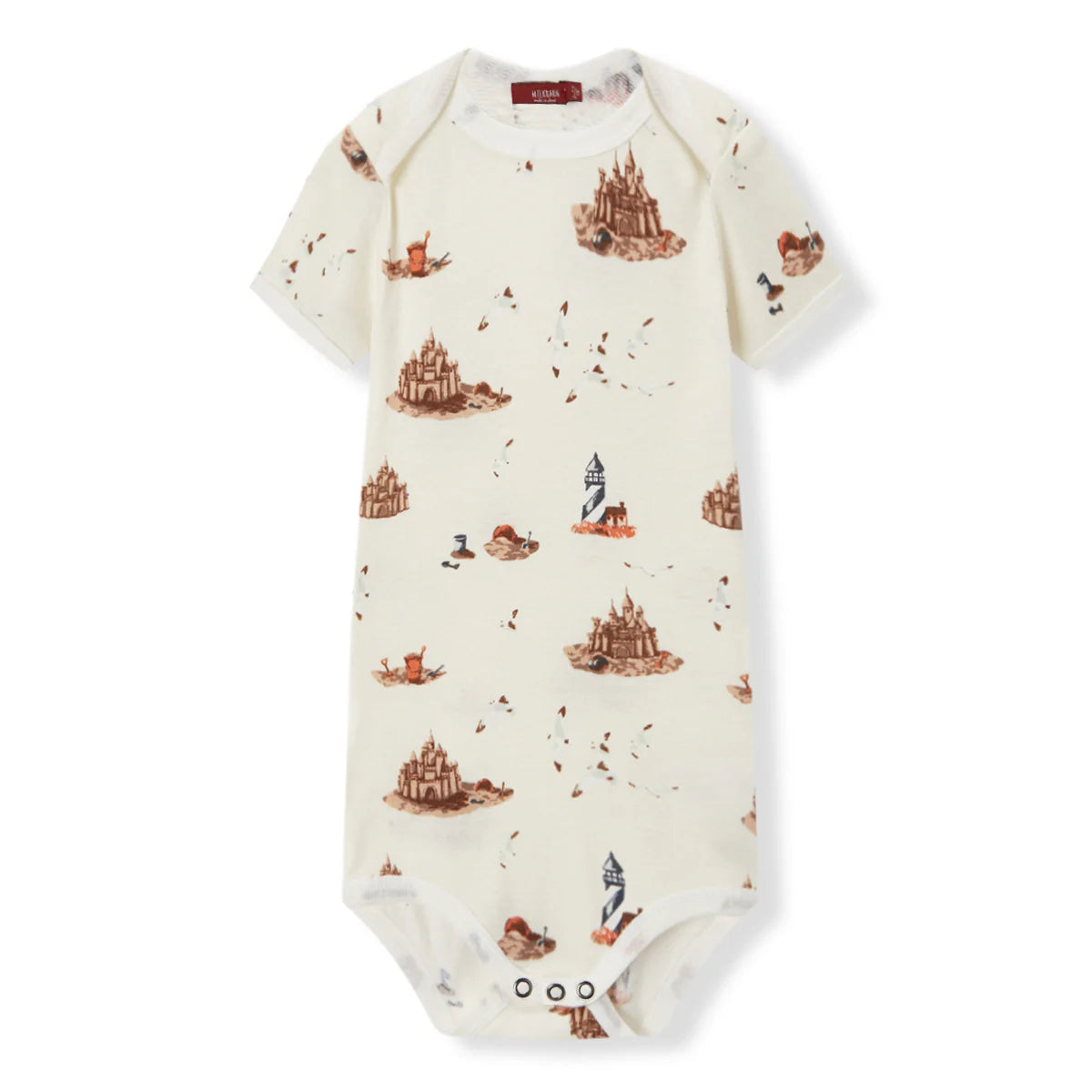 Sandcastle Organic Cotton Short Sleeve Baby One Piece 6-12 mo