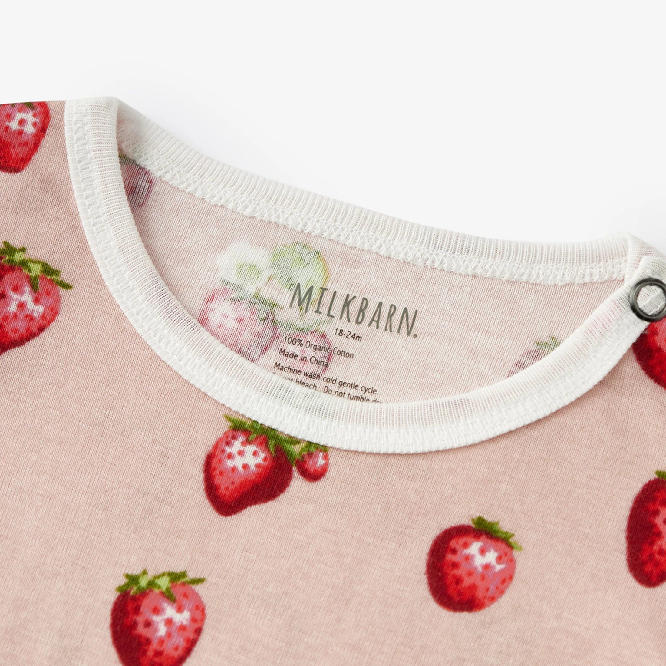 Strawberry Organic Cotton Ruffle Baby One Piece 6-12 mo