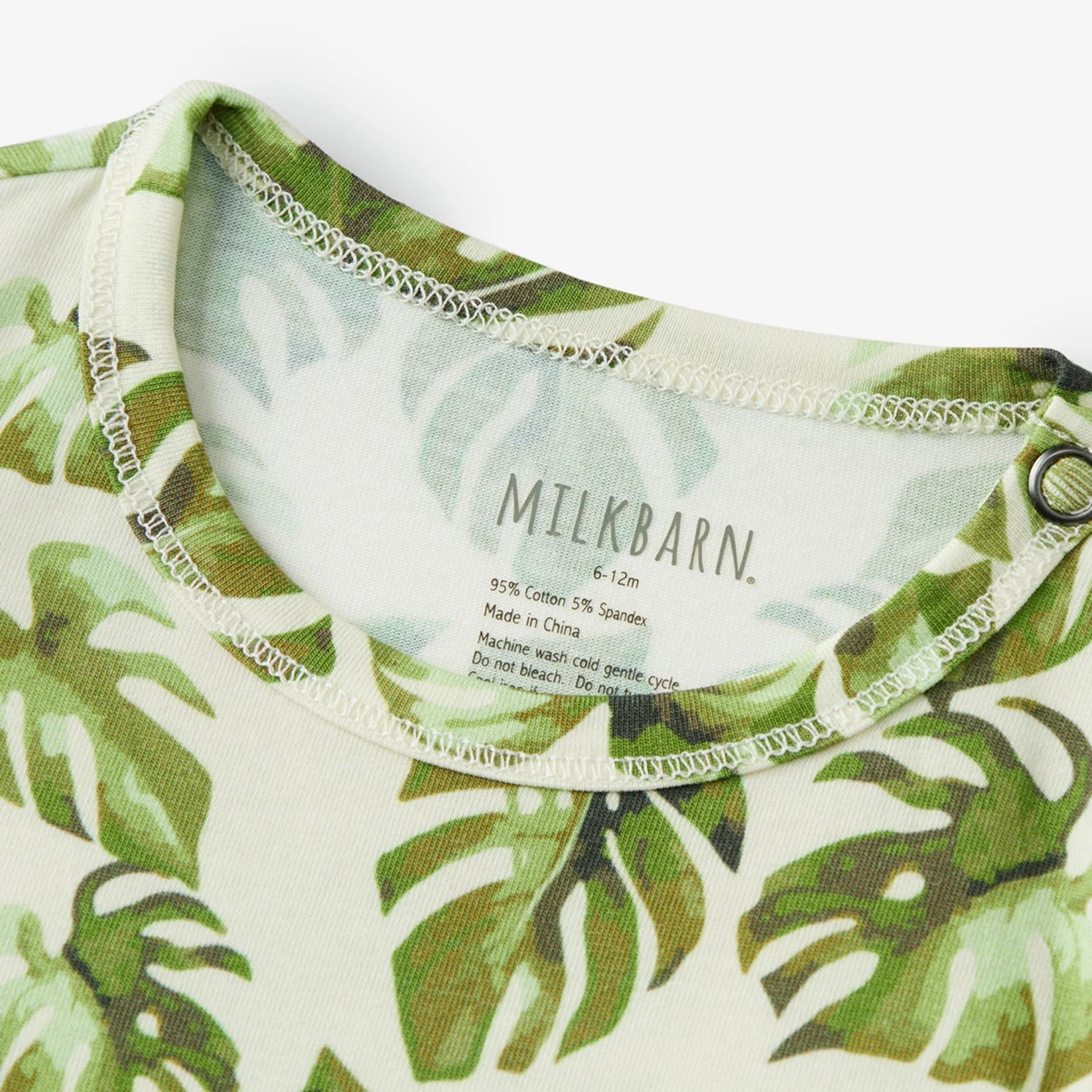 Island Leaf Cotton Stretch Ruffle Baby One Piece 12-18 mo