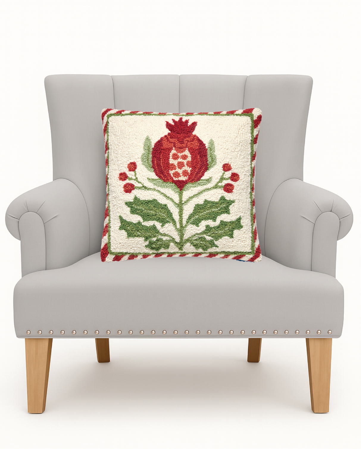 Holiday Mughal Pomegranate Hook Pillow