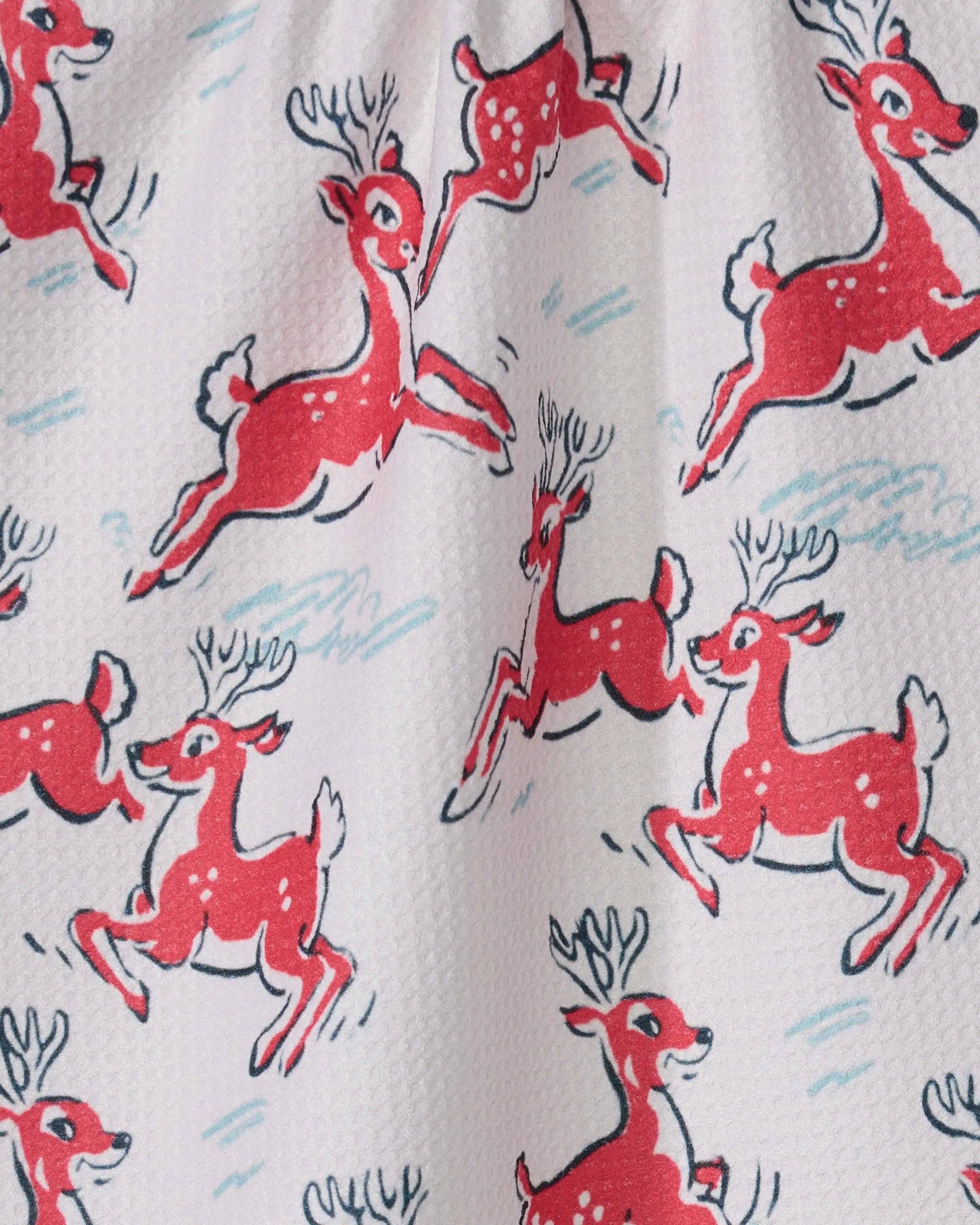 Prancing Reindeer Tea Towel