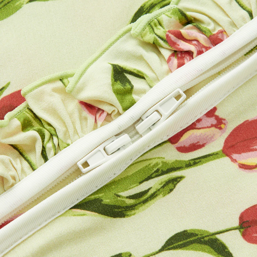 Tulip Luxe Stretch Ruffle Footed Romper 6-9M