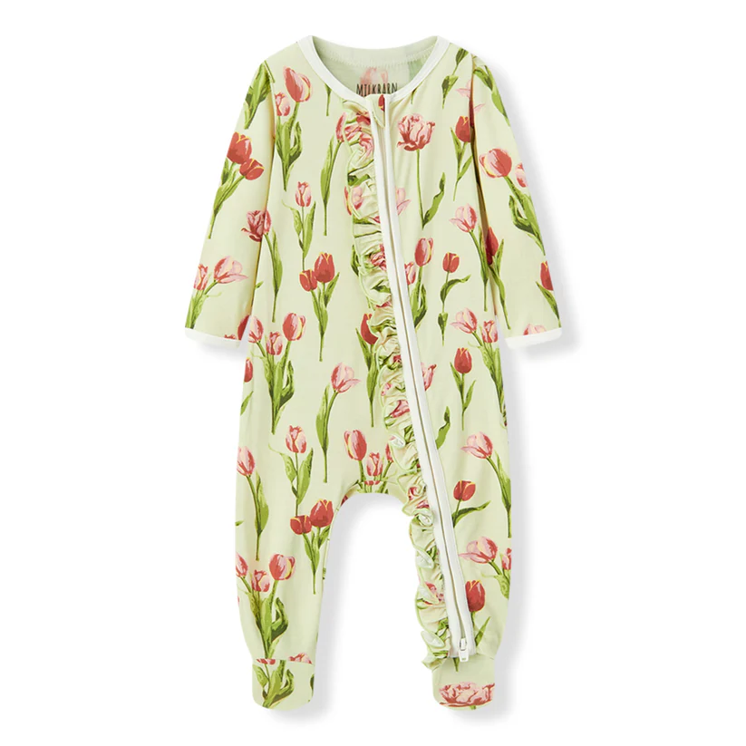Tulip Luxe Stretch Ruffle Footed Romper 6-9M