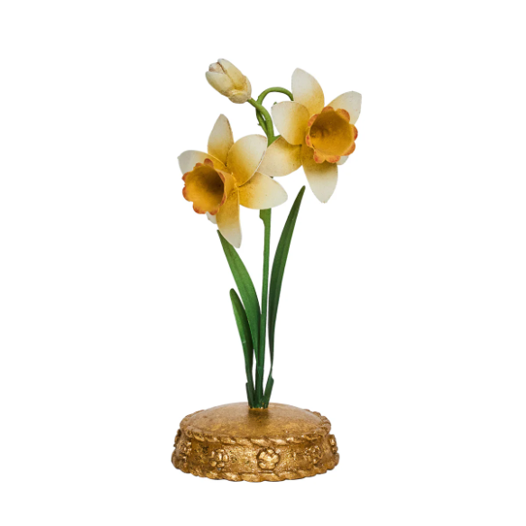 Hand-painted Daffodil Placecard holder-Yellow