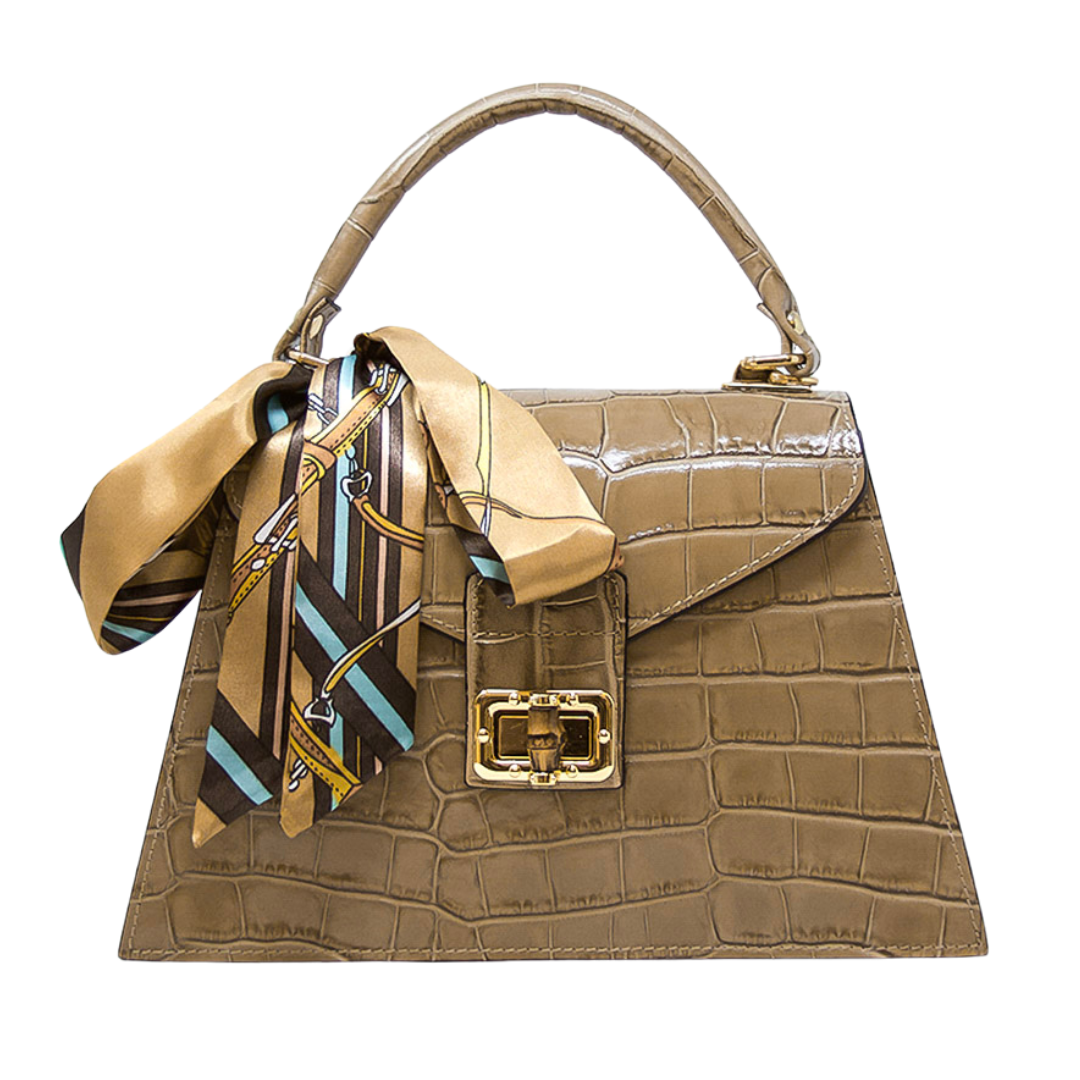 GF1924 GENUINE ITALIAN LEATHER TOP HANDLE AND CROSSBODY BAG: BLACK