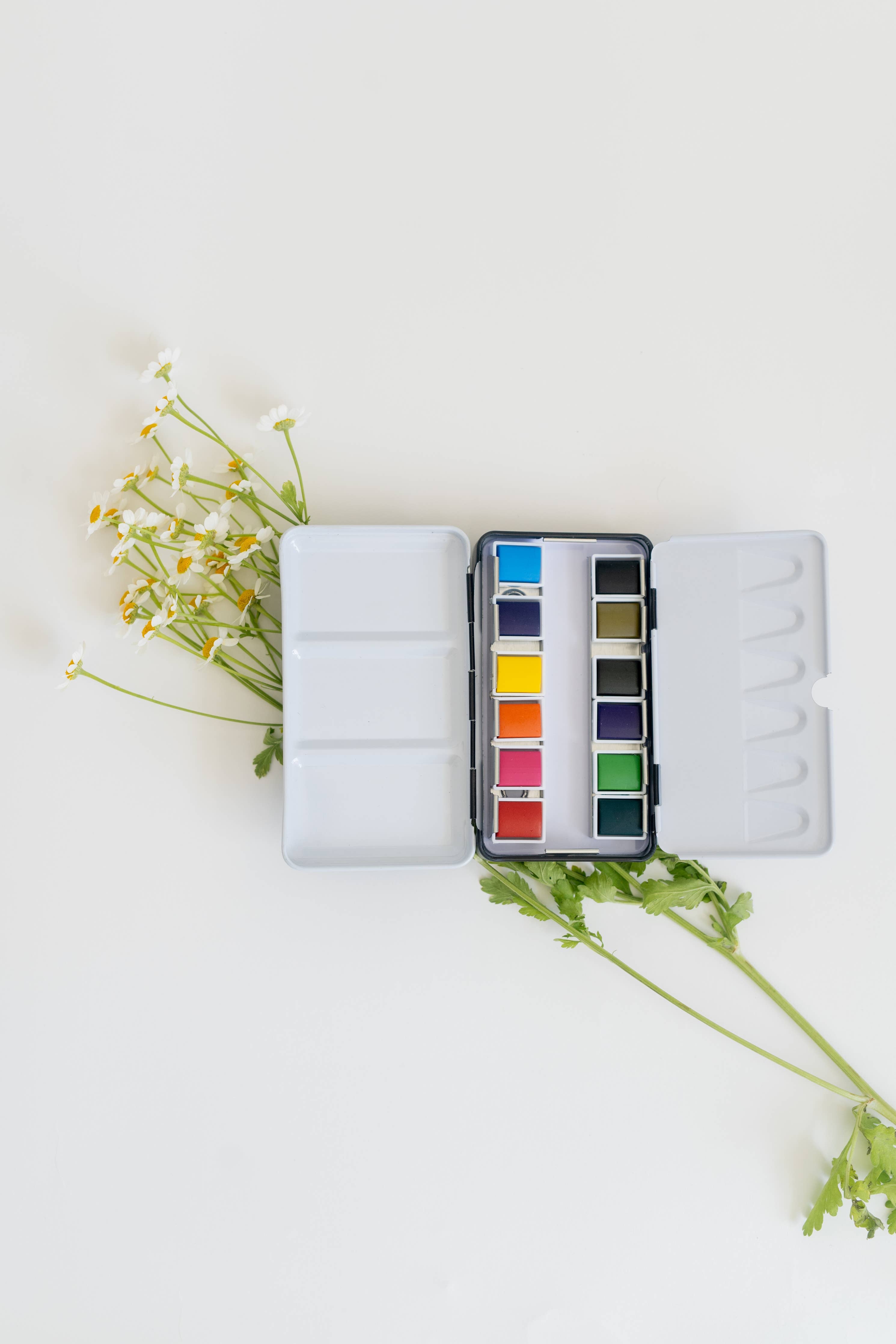 12 Color Mini-Travel Watercolor Paint Palette