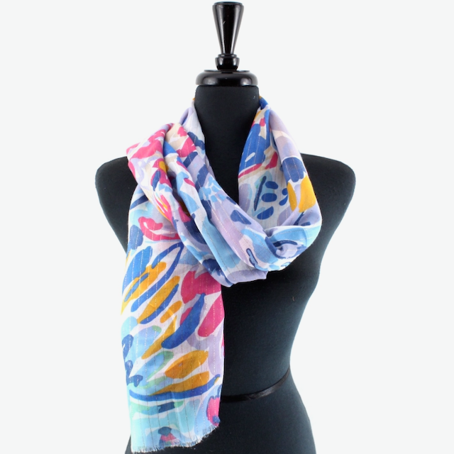 Torrid Lightweight Scarf w/Gold Metallic: 01 Blue