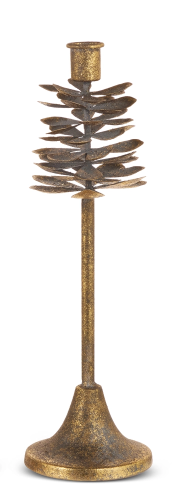 Antique Pinecone Candle Holder - 13"