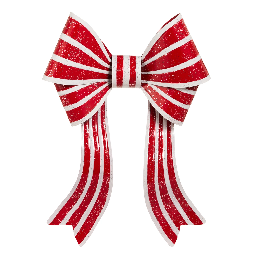 Red and White Stripe Bow