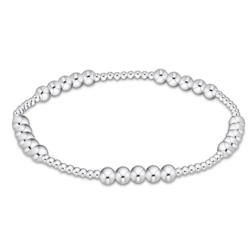 classic blissful pattern 2mm bead bracelet- 4mm sterling