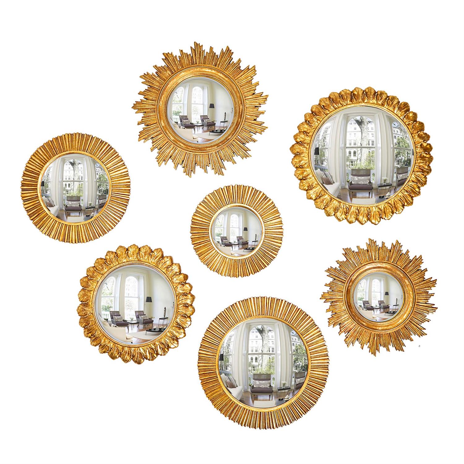 Gold Leaf Convex Wall Mirror Large