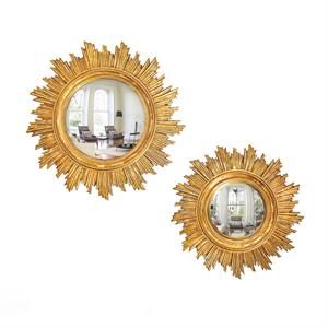 Gold Leaf Convex Wall Mirror Large