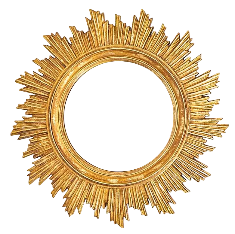 Gold Leaf Convex Wall Mirror Large