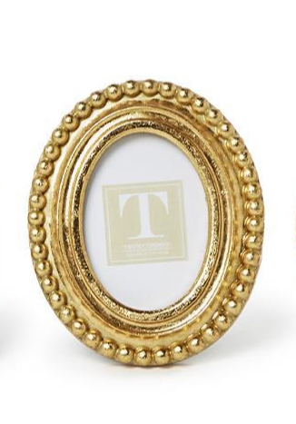 Oval Beaded Gold Frame