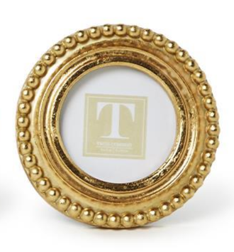 ROUND BEADED GOLD PHOTO FRAMES