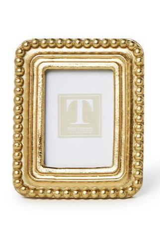 Rectangular Beaded Gold Frame