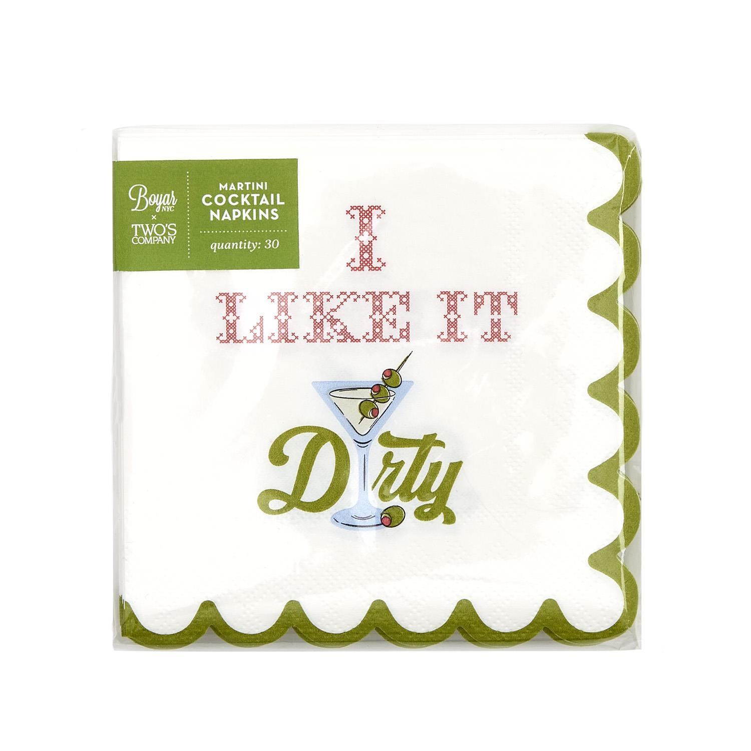 I LIKE IT DIRTY PAPER COCKTAIL NAPKIN WITH SCALLOPED EDGE
