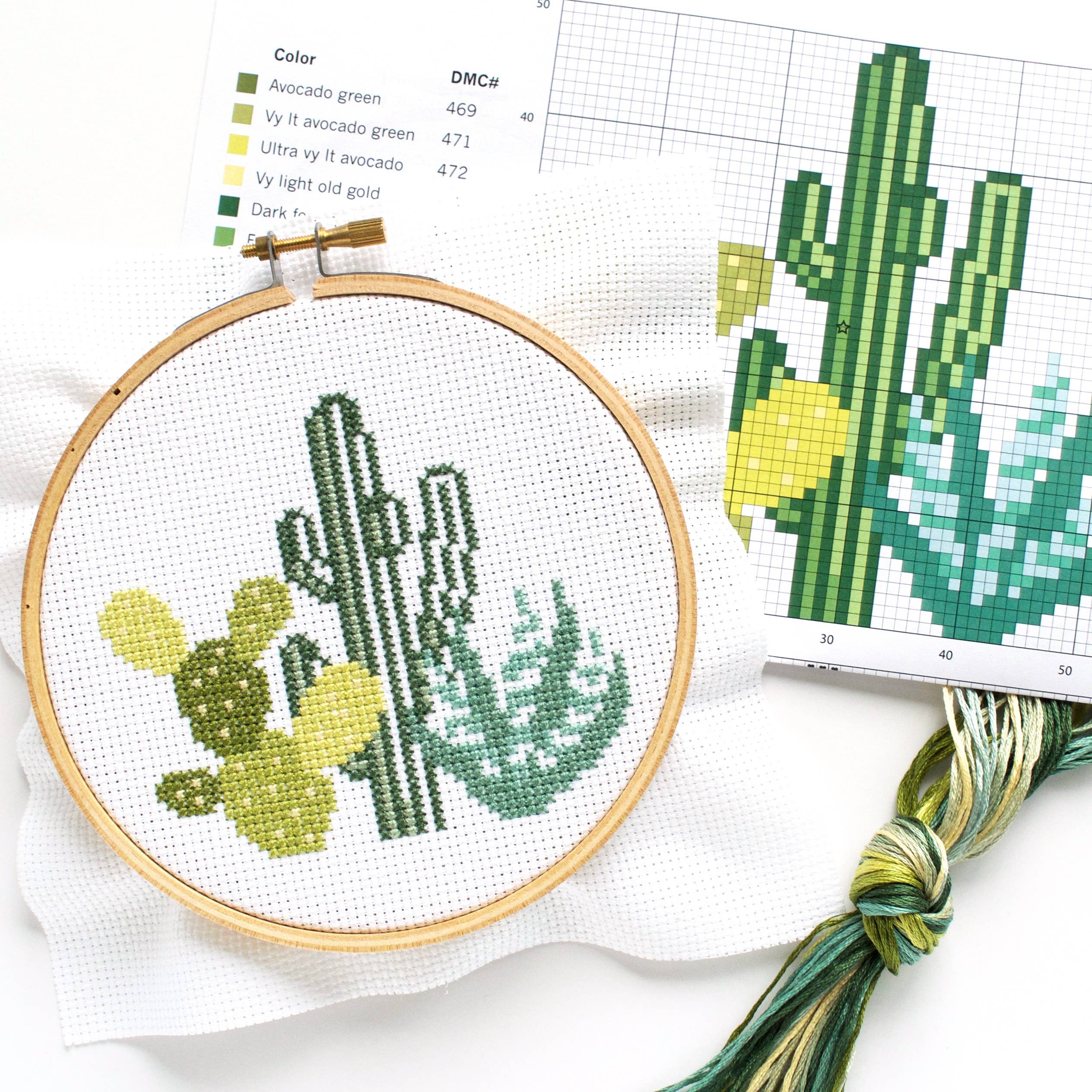 Desert Cacti Cross Stitch Kit