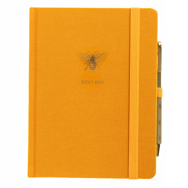 La Petite Presse Bee Fabric-Bound Journal with Pen