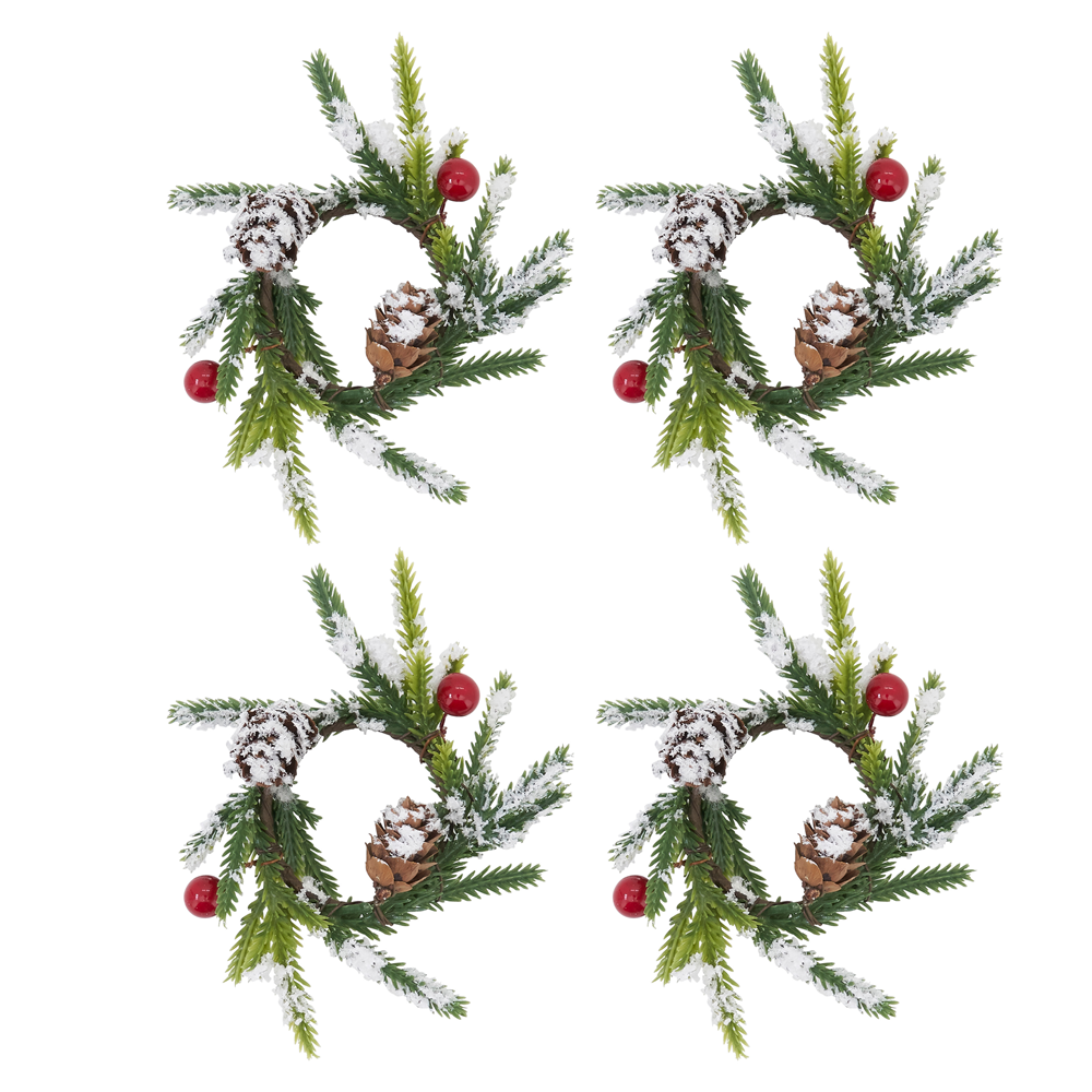 Red Berry Napkin Rings – Set of 4