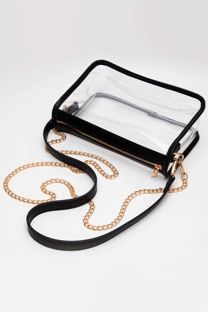 Clear Rectangle Stadium Concert Crossbody Bag: Royal Blue