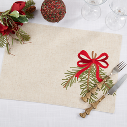 Pine Needle and Bow Placemat – 13" x 19" set/4