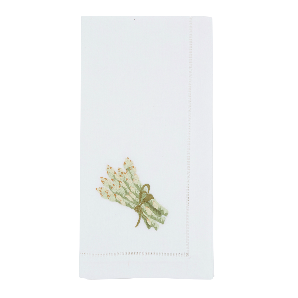 Embroidered Asparagus Napkin – 20" Square
