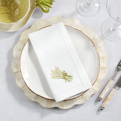 Embroidered Asparagus Napkin – 20" Square