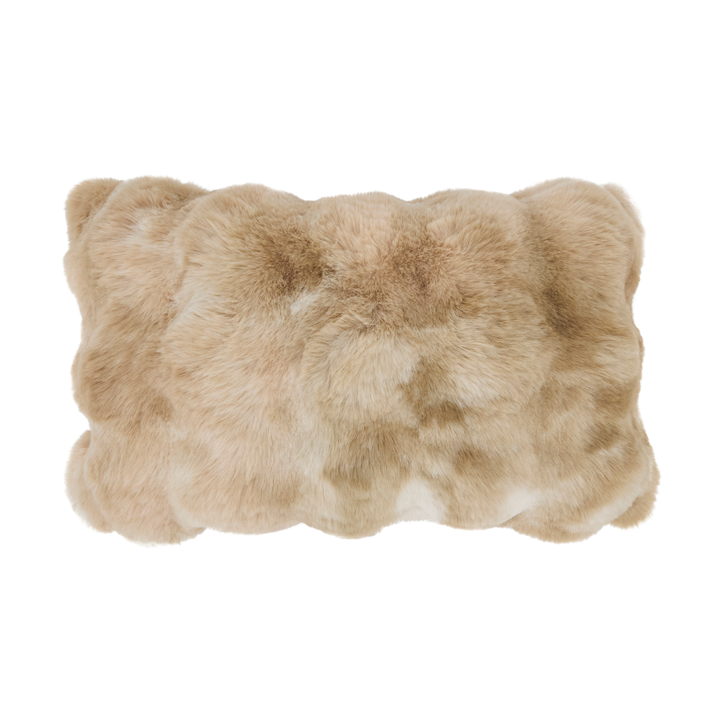 Bubble Faux Fur Pillow – Natural | 12" x 20"
