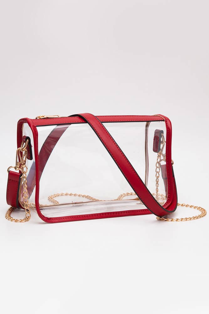 Clear Rectangle Stadium Concert Crossbody Bag: Royal Blue