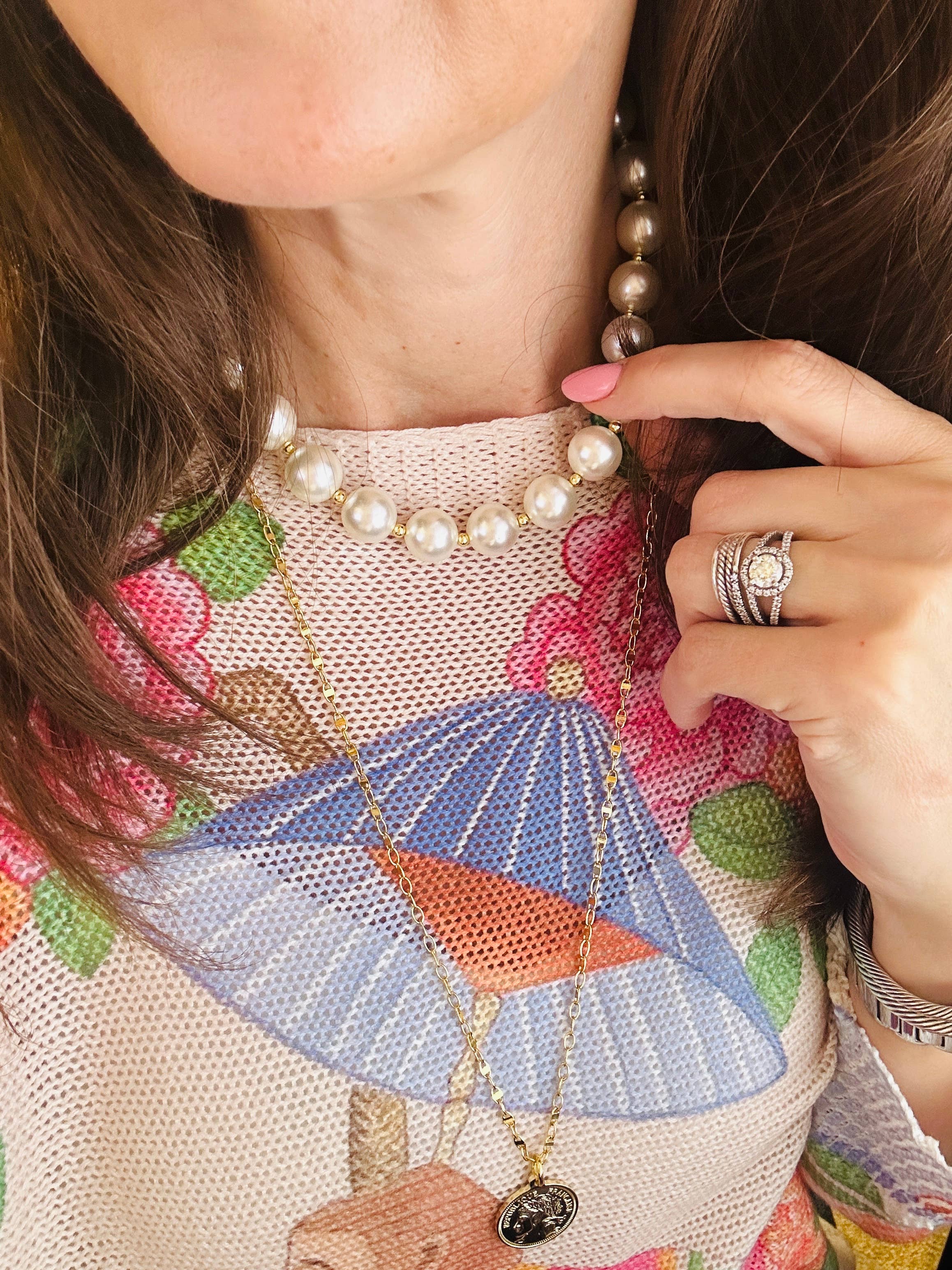 Barbara Pearl Necklace, 16”