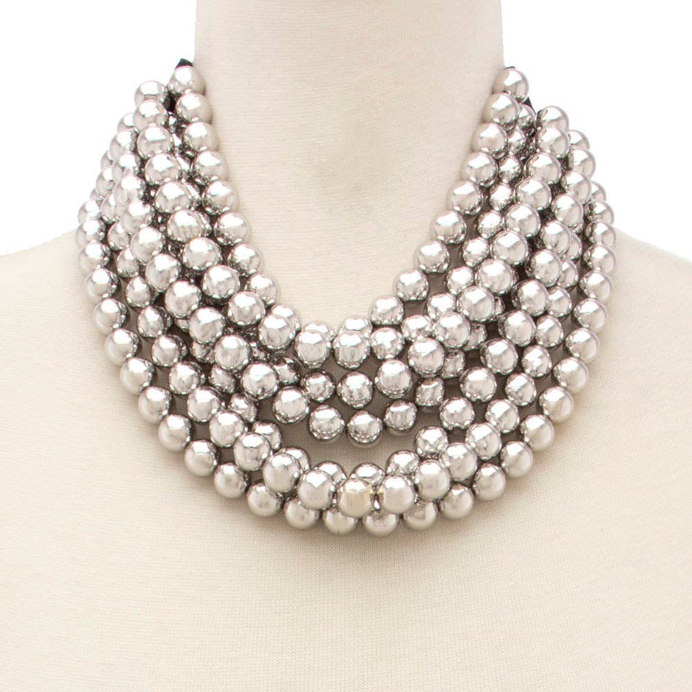 Chunky Layered Silver Necklace